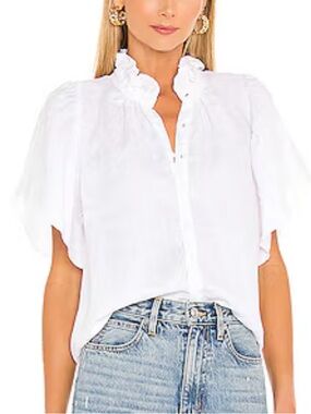 ACACIA Mimi Linen Top | White | Medium M